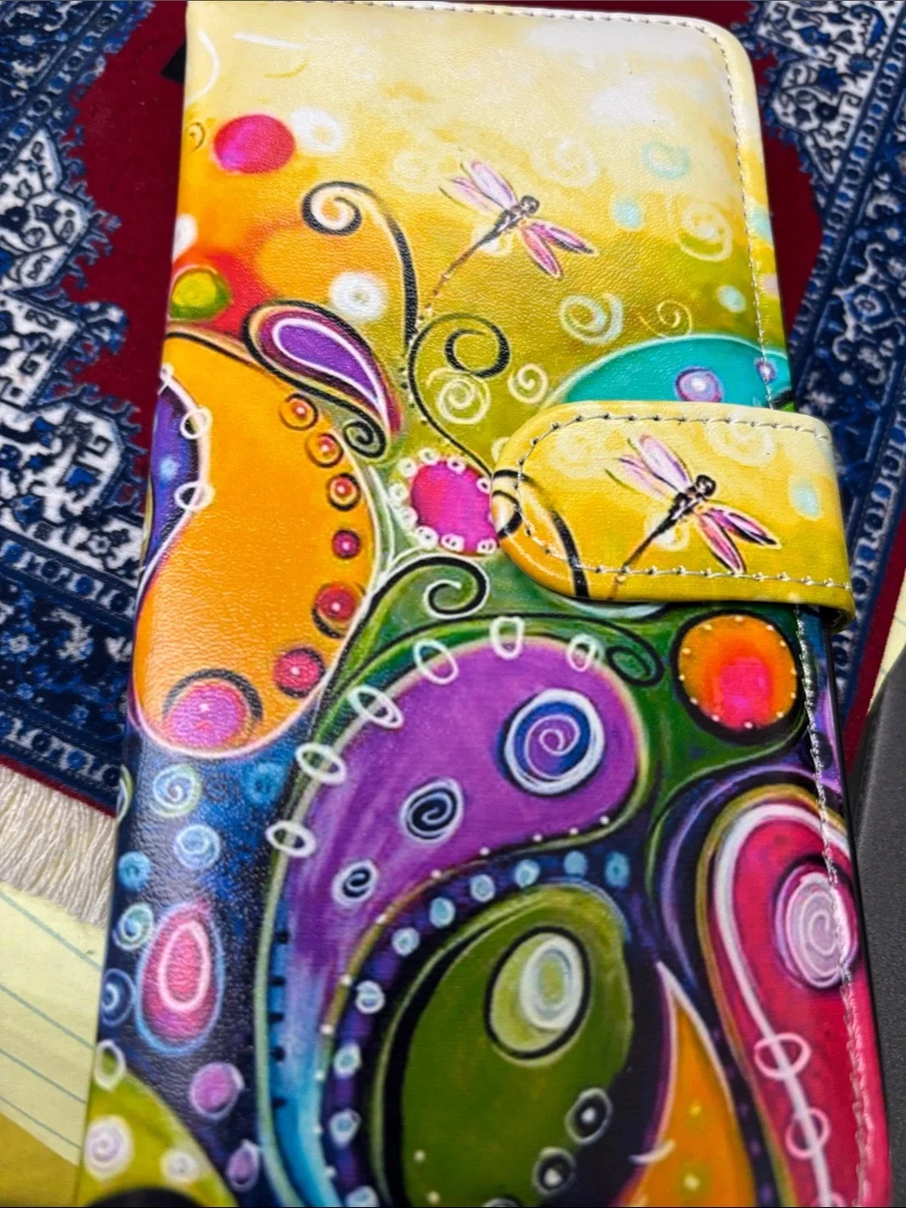 Decorative Multicolor Phone Case - Vibrant Yellow, Purple & Orange Design IPhone